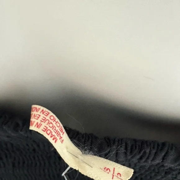 Free People Black Ruffle Trim Fit & Flare Mini Dress Size Small Sweetheart Neck - Picture 4 of 5